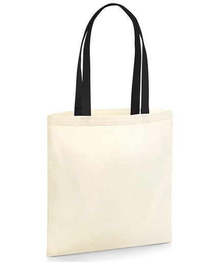 [W801CNTBK] EarthAwareÆ organic bag for life - contrast handles (Natural/Black)