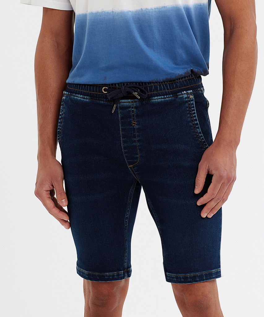 Menís denim drawstring shorts