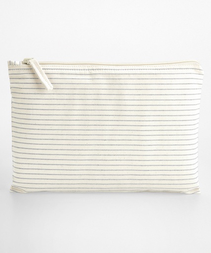 [WM253GRSTS] Striped organic accessory pouch (Grey/Stripe, S)