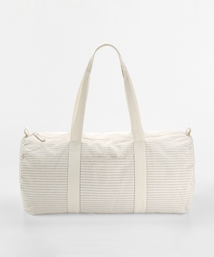 [WM258GRST] Striped organic cotton barrel bag (Grey/Stripe)