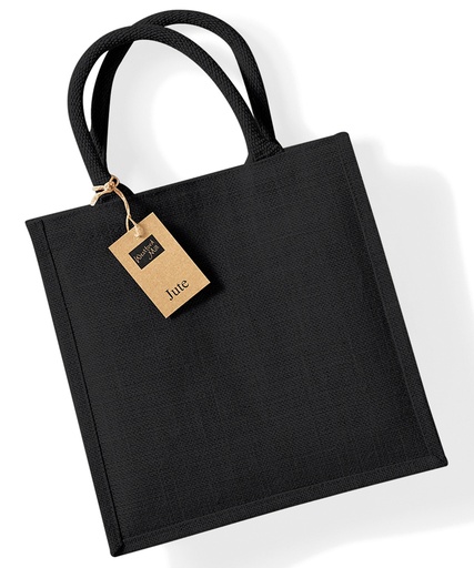 [WM413BKBK] Jute midi tote (Black/Black)