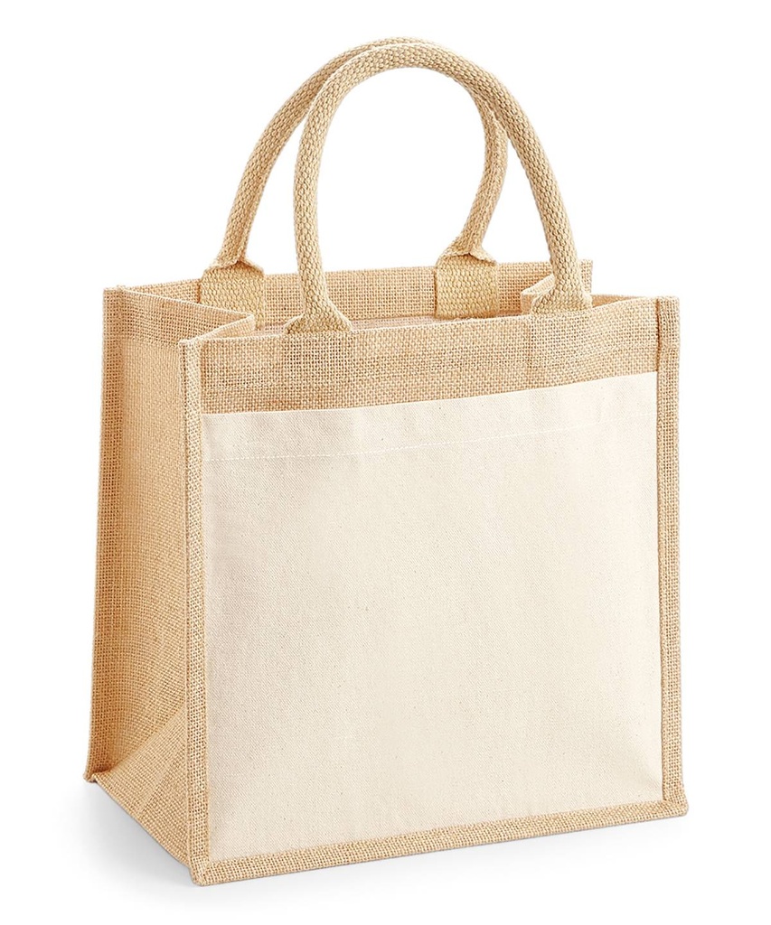 Cotton pocket jute midi tote WM426