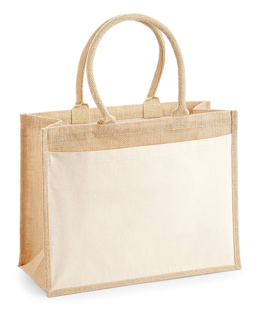 Cotton pocket jute shopper WM427