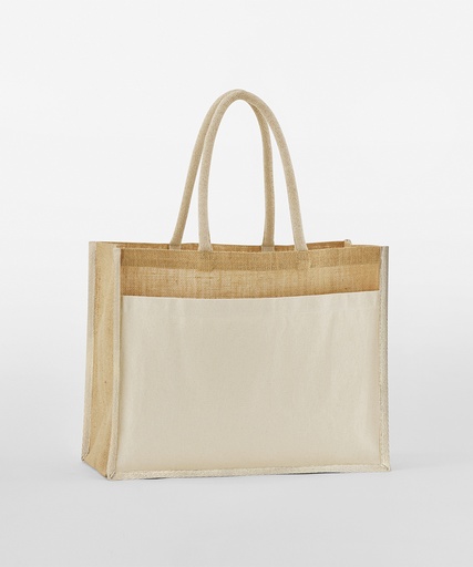 [WM480NATU] Cotton pocket natural starched jute shopper