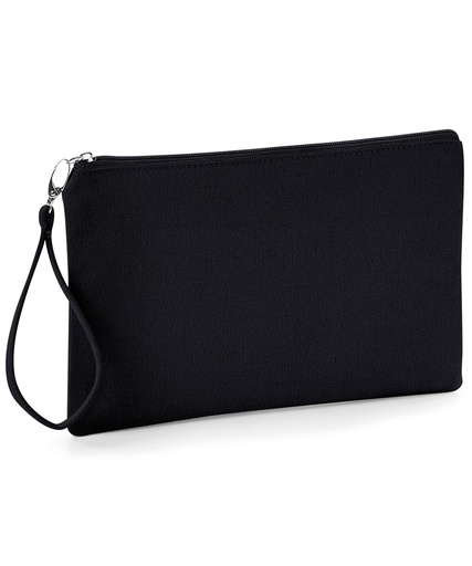 [WM520BKBK] Canvas wristlet pouch (Black/Black)