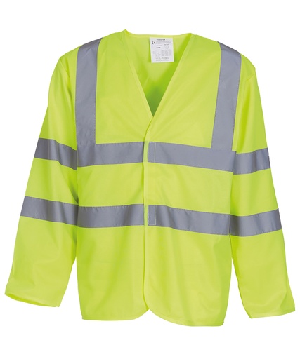 [YK007YELLS] Hi-vis long sleeve waistcoat (HVJ200) (Yellow, S)