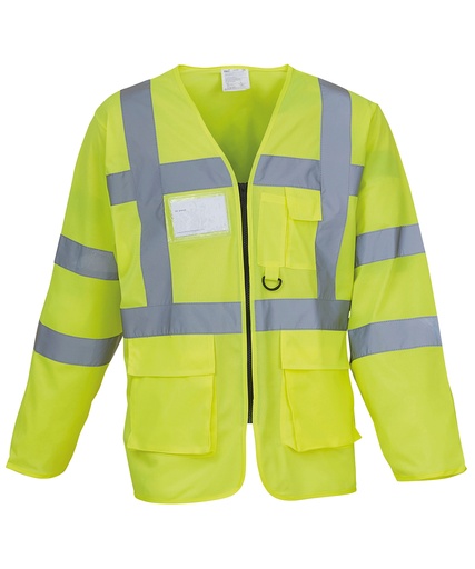 [YK014YELLS] Hi-vis executive long sleeve waistcoat (HVJ800) (Yellow, S)