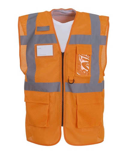 [YK015YELLS] Hi-vis top cool open-mesh executive waistcoat (HVW820) (Yellow, S)