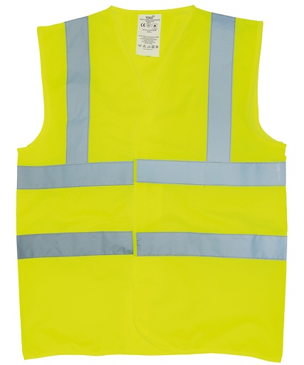 [YK016YELLS] Flame-retardant hi-vis sleeveless waistcoat (HVW100FR) (Yellow, S)