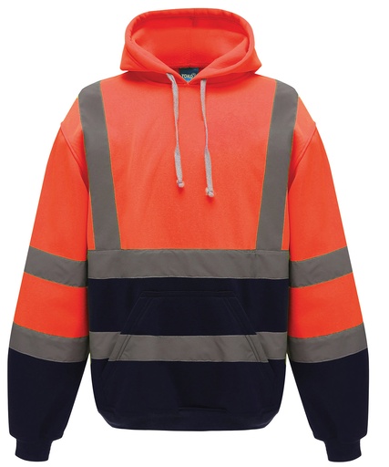 [YK032NAVYS] Hi-vis pull-over hoodie (HVK05) (Navy, S)