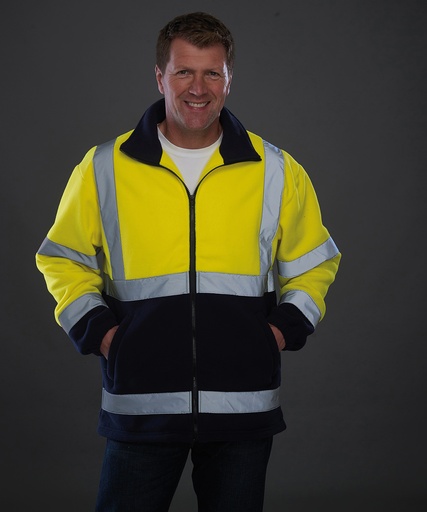 [YK042YELLS] Hi-vis heavyweight fleece jacket (HVK08) (Yellow, S)