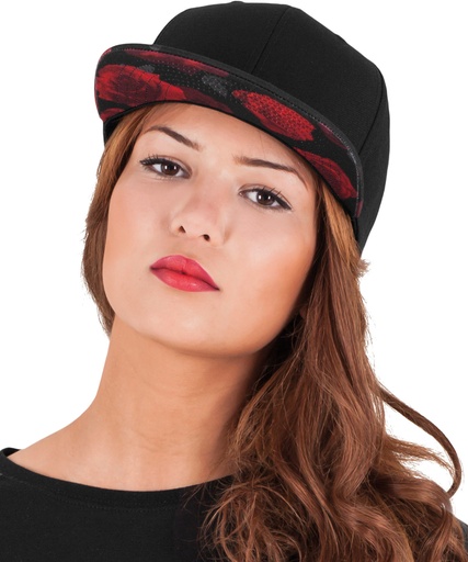 [YP087BKRD] Roses snapback (6089R) (Black/Red)