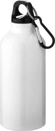 [10000208] Oregon 400 ml aluminium water bottle with carabiner (White)