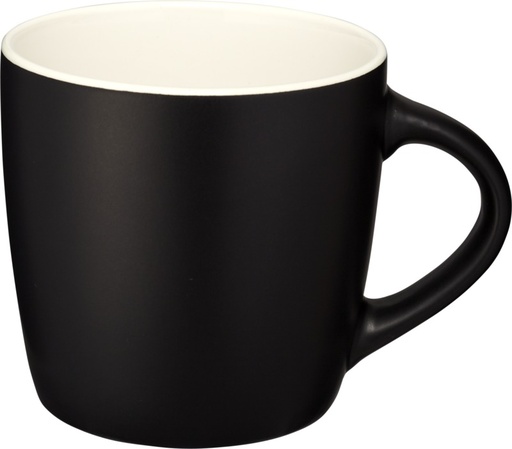 [10047600] Riviera 340 ml ceramic mug (Solid black/White)