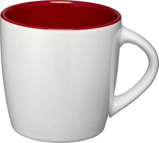 [10047702] Aztec 340 ml ceramic mug (White/Red)