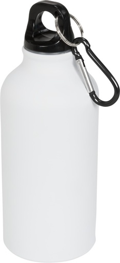 [10055901] Oregon 400 ml matte water bottle with carabiner (White)