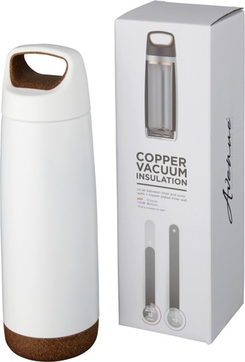 [10056502] Valhalla 600 ml copper vacuum insulated water bottle (White)