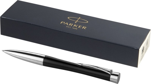 [10648900] Parker Urban ballpoint pen (blue ink) (Solid black/Silver)