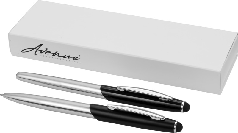 Geneva stylus ballpoint pen and rollerball pen set (blue ink)