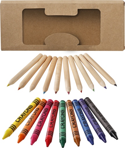 [10678800] Lucky 19-piece coloured pencil and crayon set