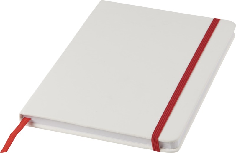 Spectrum A5 white notebook with coloured strap