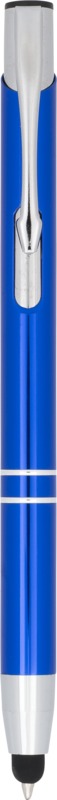 Moneta anodized aluminium click stylus ballpoint pen (blue ink)