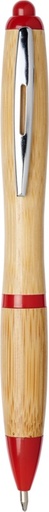 [10737803] Nash bamboo ballpoint pen (blue ink) (Natural/Red)