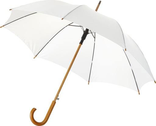 [10904802] Kyle 23" auto open umbrella wooden shaft and handle (White)