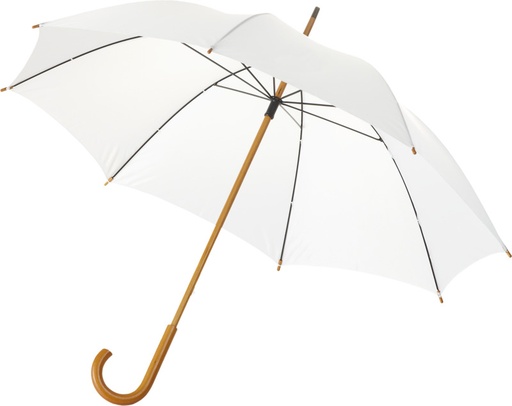 [10906800] Jova 23" umbrella with wooden shaft and handle (White)