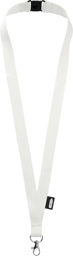 [10251701] Tom recycled PET lanyard with breakaway closure (White)