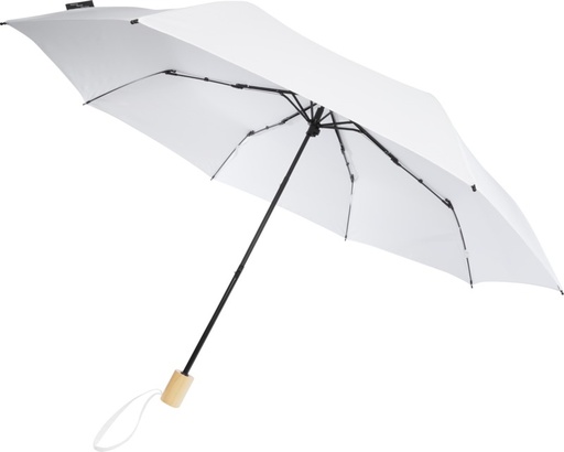 [10914501] Birgit 21'' foldable windproof recycled PET umbrella (White)