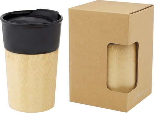 [10064590] Pereira 320 ml porcelain mug with bamboo outer wall