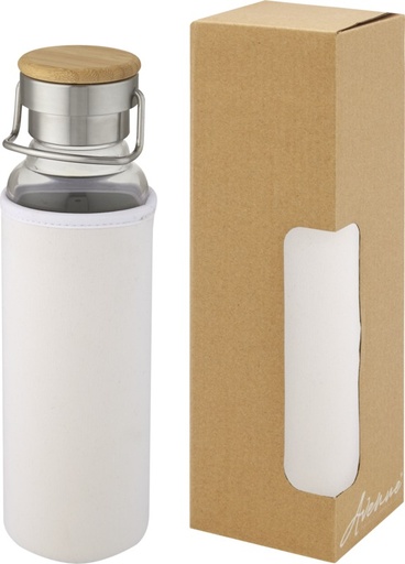 [10069601] Thor 660 ml glass bottle with neoprene sleeve (White)