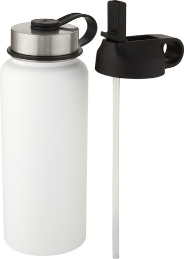 [10068201] Supra 1 L copper vacuum insulated sport bottle with 2 lids (White)