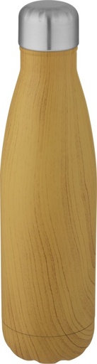 [10068306] Cove 500 ml vacuum insulated stainless steel bottle with wood print (Heather Natural)