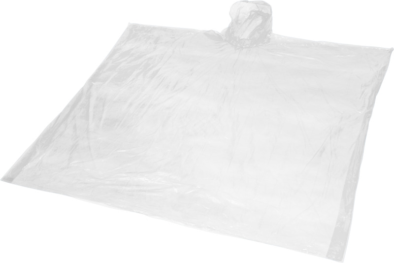 Mayan recycled plastic disposable rain poncho with storage pouch