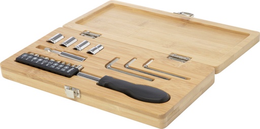 [10457806] Rivet 19-piece bamboo/recycled plastic tool set