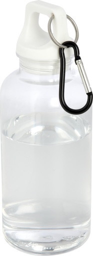 [10077801] Oregon 400 ml RCS certified recycled plastic water bottle with carabiner (White)