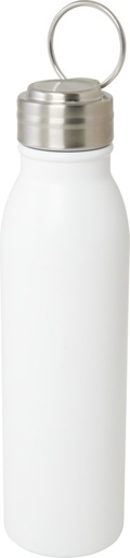 [10079201] Harper 700 ml RCS certified stainless steel water bottle with metal loop (White)