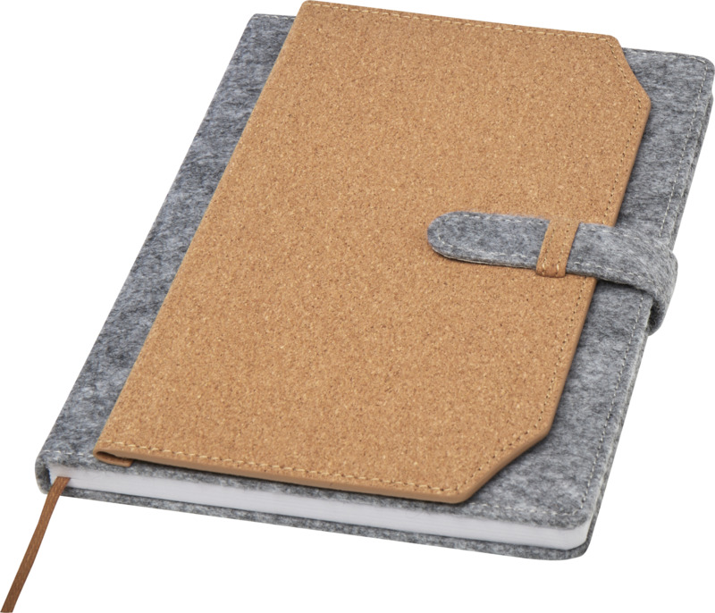 Viviana A5 recycled felt and cork notebook