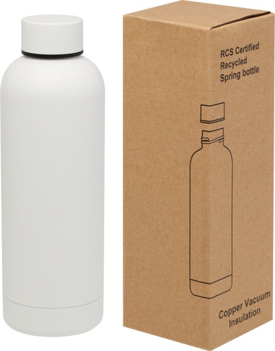 [10079801] Spring 500 ml RCS certified recycled stainless steel copper vacuum insulated bottle (White)