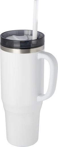 [10080101] Melbourne 1200 ml RCS certified insulated tumbler with straw (White)