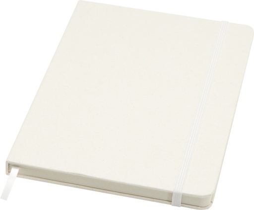 [10736501] Bass A5 recycled hard cover notebook with lined pages (White)