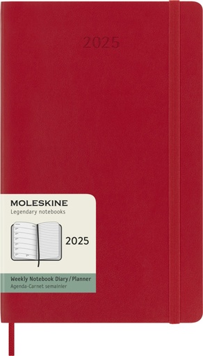 [10793821] Moleskine soft cover 12 month weekly L planner (Scarlet Red)