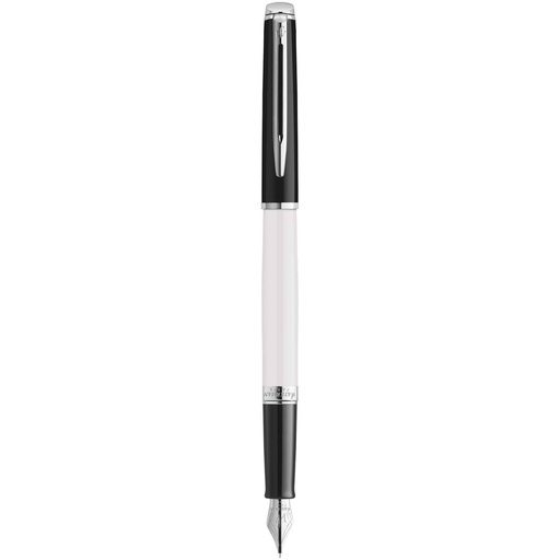 [10793401] White/Solid black (Hemisphere colour blocking fountain pen with palladium trim (blue ink)) 