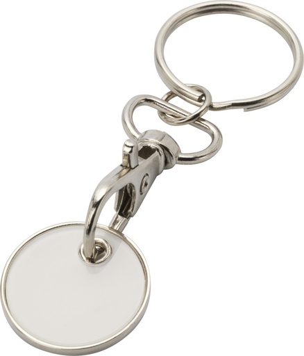 [10459201] Rory keyring with trolley coin (White)