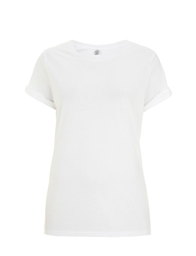 [EP12-WH1] WOMEN'S ROLLED SLEEVE T-SHIRT (White, S)