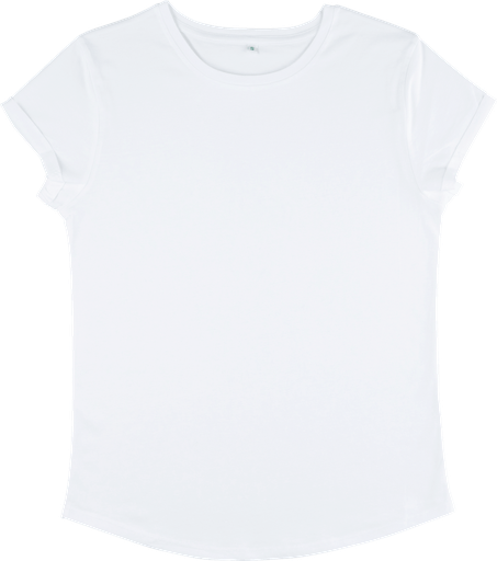 [EP16-WH0] Earth Positive Women's Rolled Sleeve T-shirt (White, XS)