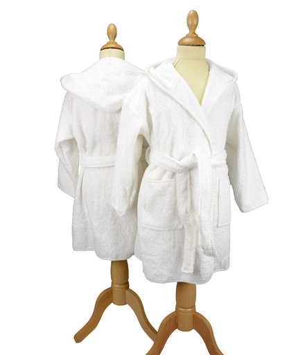 [AR021WHIT56] ARTGÆ Boyzz & GirlzzÆ hooded bathrobe (White, 5/6 Years)