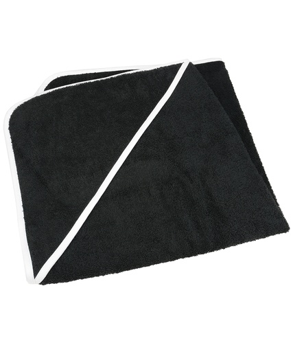 [AR032BKBW] ARTGÆ BabiezzÆ medium baby hooded towel (Black/Black/White)